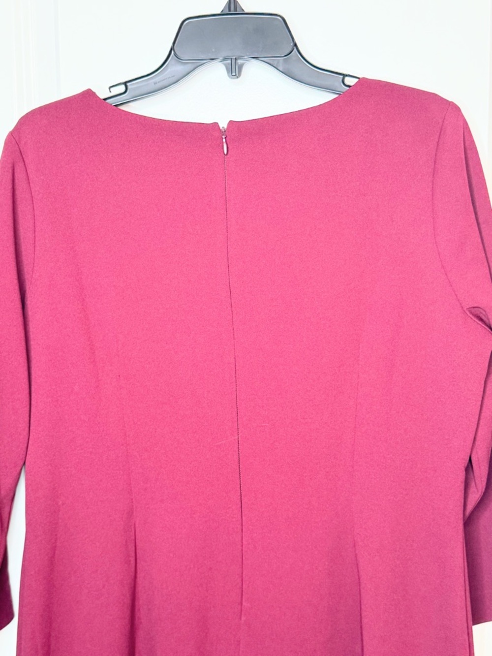 Liz Claiborne Dress Womens 12 Maroon Sheath Career Office 3/4 Sleeve Midi - Picture 5 of 7